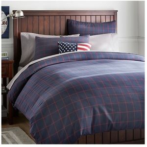 Full size Pottery Barn plaid duvet cover
